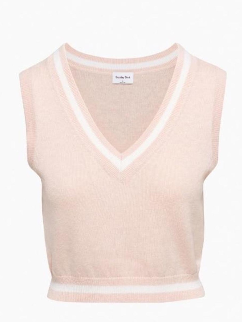 Sunday best Aritzia pink and white sweater tank